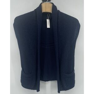 Banana Republic Women's Medium Sleeveless Knit Cardigan Sweater Navy Blue NEW